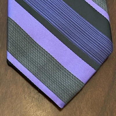 Apt. 9 Purple Black Skinny 100% Polyester Men’s Neck Tie Made In China. ￼ - Image 1 of 4