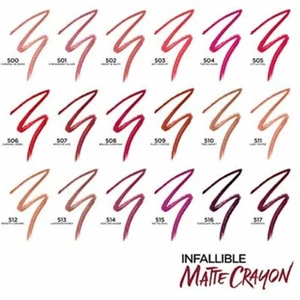 L'Oreal Infallible Matte Lip Crayon - Brand New Factory Sealed Pick Your Shade - Picture 1 of 30