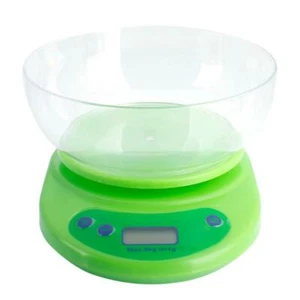 Küchenwaage Digitale Haushaltswaage 5KG mit Schüssel Waage Küche Neu, Grün - Bild 1 von 2