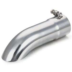 Stainless Steel Turn Down Exhaust Tip 2.5"Inlet/Outlet Angle Cut Tailpipe Silver - Picture 1 of 8