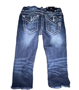 Miss Me Girl’s Size 10 Cuffed Capri Denim Jean - Picture 1 of 12