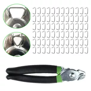 Durable Hog Ring Pliers With 200Pcs Rings Tools Set For Seat Cover Upholstery - Picture 1 of 10