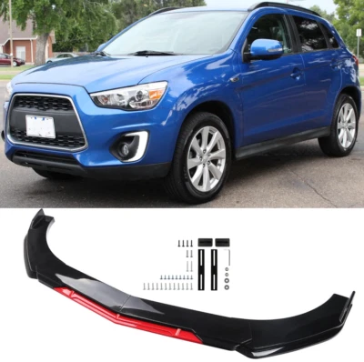 Front Bumper Red Lip Chin Splitter Spoiler Body Kit For Mitsubishi Outlander Foto 1 de 4