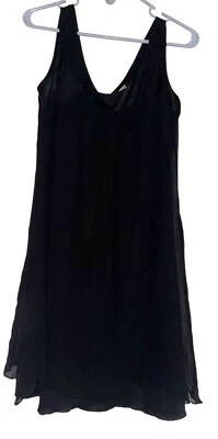 Mini Vestido para Mujer Jonathan Martin 100% Seda Talla 8 Negro Sin Mangas Fluido Gótico Foto 1 de 4