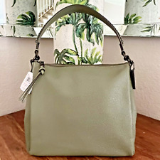 Coach Shay Shoulder Hobo Bag Leather FERN Green Whip Stitch Detail NWT