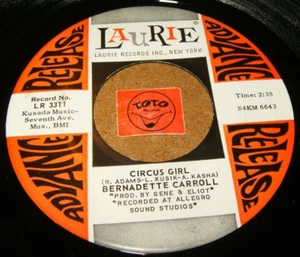 BERNADETTE CARROLL - CIRCUS GIRL - DON'T HURT ME  / LISTEN - TEEN GIRL POPCORN - Picture 1 of 2