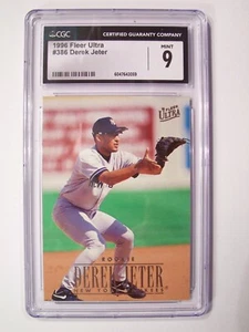 1996 Fleer Ultra Baseball #386 DEREK JETER (CGC 9 / NY Yankees) RC - MINT! WOW! - Picture 1 of 2