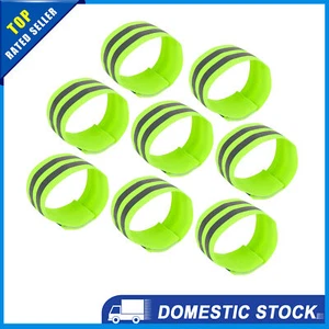 Pack of 8 Arm Reflective Bands Night Cycling Reflector Tape Straps Bracelet - Picture 1 of 6