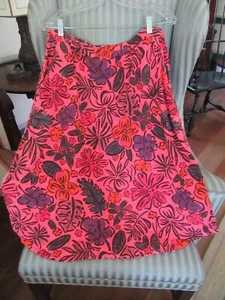 NWT..FRESH PRODUCE SKETCHED FLORA LONG AVERY SKIRT ON VIBRANT POPPY (L). - Picture 1 of 4
