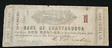 1862 Bank Of Chattanooga Tennessee Cival War Currency