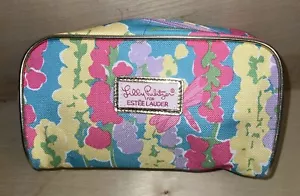 Lilly Pulitzer for Estee Lauder Floral Design Cosmetic Bag 8 In. Pink Gold NWOT - Picture 1 of 6