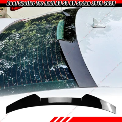 PARA 14-21 AUDI A3 S3 8V SEDAN DUCKBILL HIGHKICK BRILHO PRETO SPOILER DE TETO ASA - Imagem 1 de 4