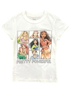 Girls Disney Princess Ariel Cinderella Moana Short Sleeve T-Shirt XS 4/5 - Picture 1 of 1