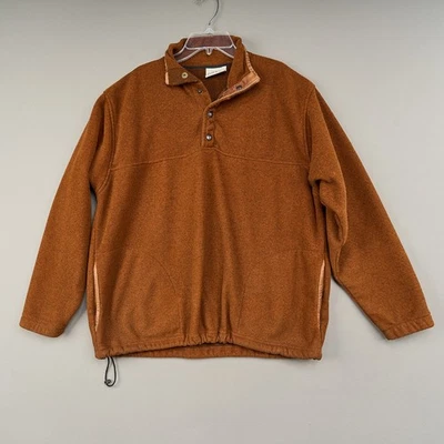 Мужской флисовый пуловер Orvis XL коричневый Polartec куртка с карманами на четверть застежки - Изображение 1 из 4