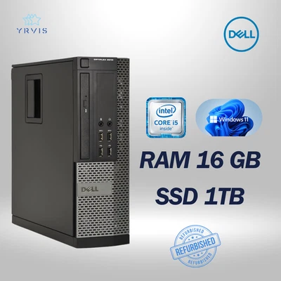 PC DESKTOP DELL 9010 SFF INTEL I5 RAM 16GB SSD 1TB WIN 11 PRO RICONDIZIONATO - Immagine 1 di 4