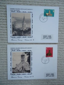 2X 1970 CHANNEL ISLANDS SPECIALIST'S SOCIETY GUERNSEY & SARK Churches FDCs. - Picture 1 of 8