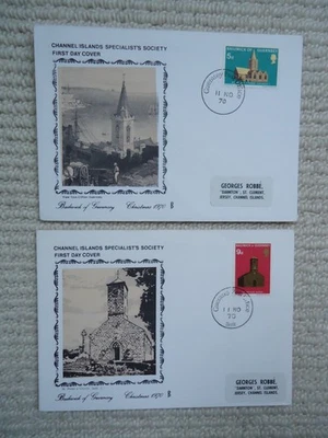 2X 1970 CHANNEL ISLANDS SPECIALIST'S SOCIETY GUERNSEY & SARK Churches FDCs. - Image 1 of 4