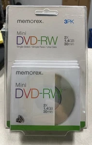 Memorex DVD + RW Rewritable Media Mini DVD + RW Sealed New 3pack - Afbeelding 1 van 3