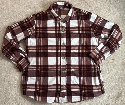 Camisa Eddie Bauer Para Mujer Microfleece Abotonada Cazadora a Cuadros Talla L Cómoda Cálida Foto 1 de 4