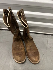 Justin Boots Woman Size 5D 350JR Brown W/ Color Stitching Nice Cond - Picture 1 of 5