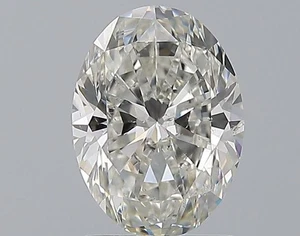 Oval Cut 1.70 Carat Cert. GIA Natural Mined Diamond Loose H color SI1 clarity - Picture 1 of 2