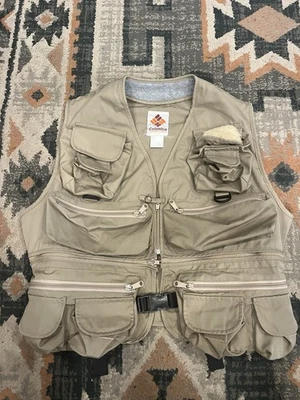 Chaleco Columbia Vintage Para Hombre Mediano Marrón Pesca Utilitario Hecho en EE. UU. Años 80 Foto 1 de 4