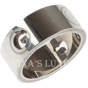 GUCCI RING 190528 STERLING SILVER G LOGO DESIGN sz 12 US 6 - Picture 1 of 12