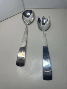 Juego de vajilla y tenedor de ensalada vintage Three Crowns Plaversmiths plateado - Imagen 1 de 7