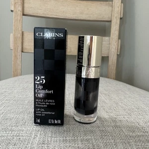 Clarins Lip Comfort Oil 25 BLACK (pH reactive plum w/gold shimmer) Full Size 7ml - Picture 1 of 3