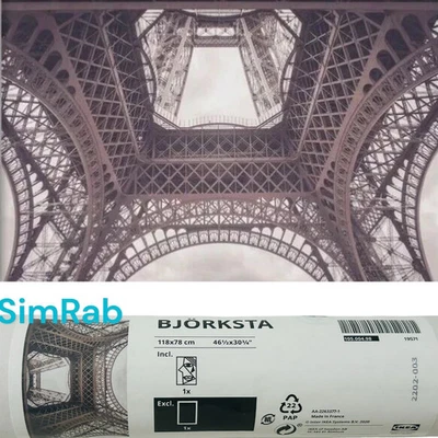 IKEA BJORKSTA Bajo la Torre Eiffel Imagen París 30 3/4 x 46 1/2" Nuevo Foto 1 de 2