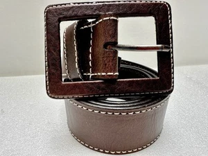 NEW CK Calvin Klein Jeans 2” Brown Belt Leather MED Waist 33”-36”UNISEX WESTERN - Picture 1 of 10