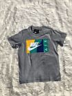 Nwt Nike Air Tee Colorblock Heather Grey Blue Green White Boys Xs Athletic
