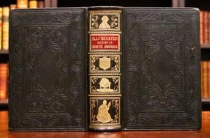 1860 Illuminated History of North America Color Plates Fine Leather Indian Wars - Picture 1 of 24