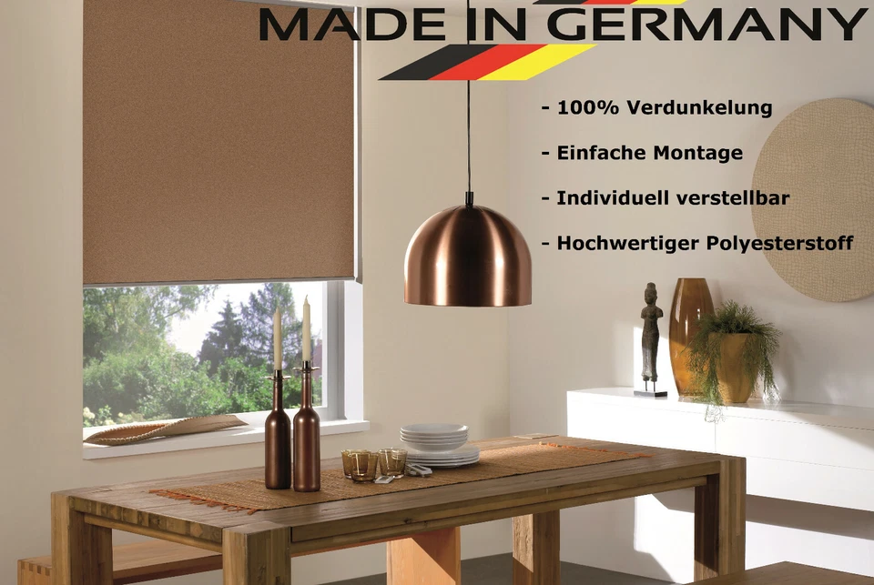 Rollo Springrollo Abdunkelung (Made in Germany) Mittelzugrollo Verdunkelung - Bild 1 von 1