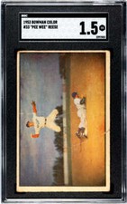 1953 Bowman Color #33 "Pee Wee" Reese Brooklyn Dodgers SGC 1.5 Fair!!