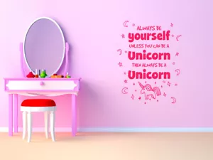 Always Be A Unicorn Wall Art Sticker, Modern Transfer, Decal, Nursery, Childrens - Picture 1 of 5
