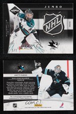 2011-12 Limited Jumbo Materials NHL Shields 1/1 Antti Niemi #22 Shield