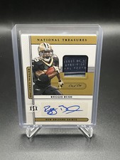 2020 National Treasures Reggie Bush Game Worn Laundry Tag Patch Auto #1/1 Saints