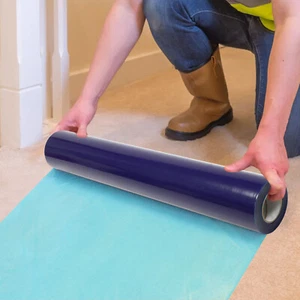 Selbstklebende Schutzprodukte Bodenschutz 36" x 500', blau/klar Rolle - Bild 1 von 42