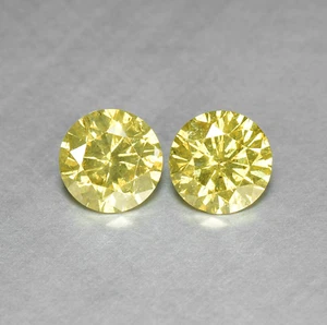 0.50 Ct 2 Pcs Untreated Fancy Yellow 100% Natural Diamond - Picture 1 of 3