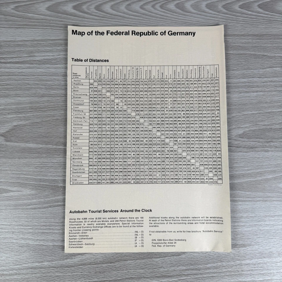 Vtg Map Federal Republic Of Germany & Berlin 1972 Guide Travel Historical Places - Image 1 of 4