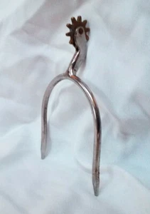 Einzelne Vintage Metallsporn Silberton/Messing 10 Punkt Reihe rustikales westliches Dekor - Bild 1 von 8