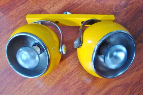 Vintage Space Age 60s 70s double lamp Yellow for wall or ceiling eyeball sphere
