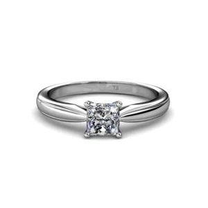 Diamond Princess Cut (5.5 mm) Solitaire Engagement Ring 1 ct 14K Gold JP:80197 - Picture 1 of 16