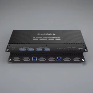 KVM Switch 2 Monitors 2 Computers Display Port 2.0 8K FreeSync G-SYN Giantmatrix - Picture 1 of 9