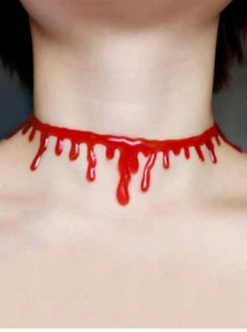 Kunstblut tropfender Halsreif Halskette rot Erwachsene Kostüm Halloween - Bild 1 von 3
