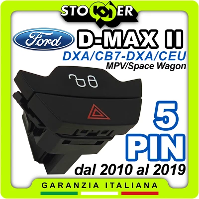 Interruttore Pulsante Blocco Porte + Tasto Luci 4 Frecce per FORD C-MAX II 5 PIN - Immagine 1 di 4
