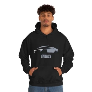 Cybertruck Because It's Badass Unisex Heavy Blend Hooded Sweatshirt - Picture 1 of 19
