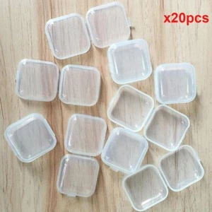 20X Mini Clear Plastic Small Box Hook Jewelry Earplugs Container Storage Hot - Picture 1 of 7