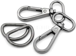 10 Sets Gunmetal Snap Hooks Lobster Clasp Black Swivel Push Gate Fashion Clip... - Picture 1 of 8